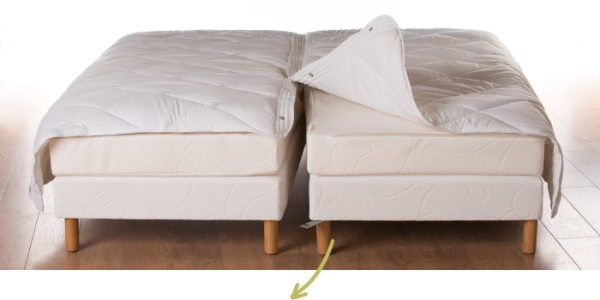 Tissco Lit modulable composé d’un kit de liaison pour assembler les deux sommiers d’une personne, de matelas avec glissières et d’une couette à pressions